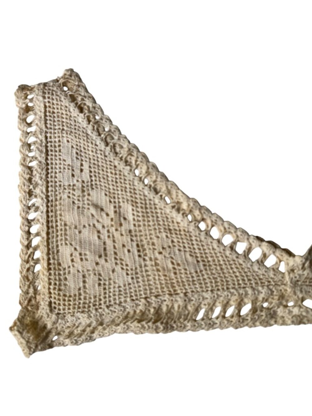 Antique Victorian Edwardian Handmade Womens Crocheted Camisole Lace Yoke Collar - Picture 8 of 14